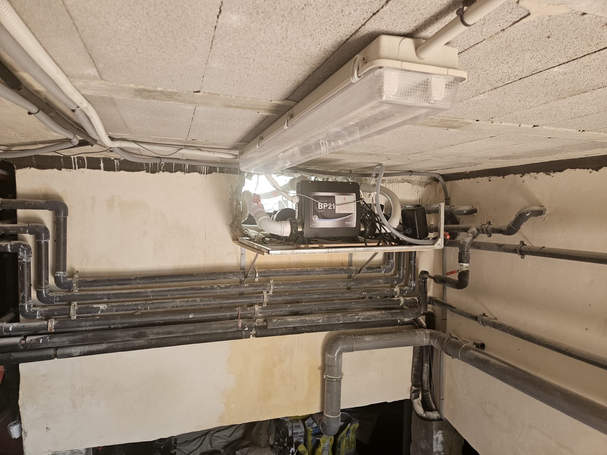 Custom spa platform construction in progress